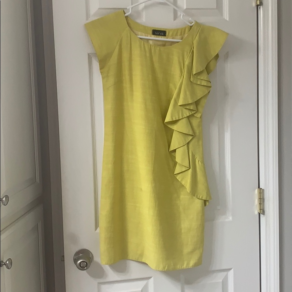 Yellow Side Ruffle Dress
